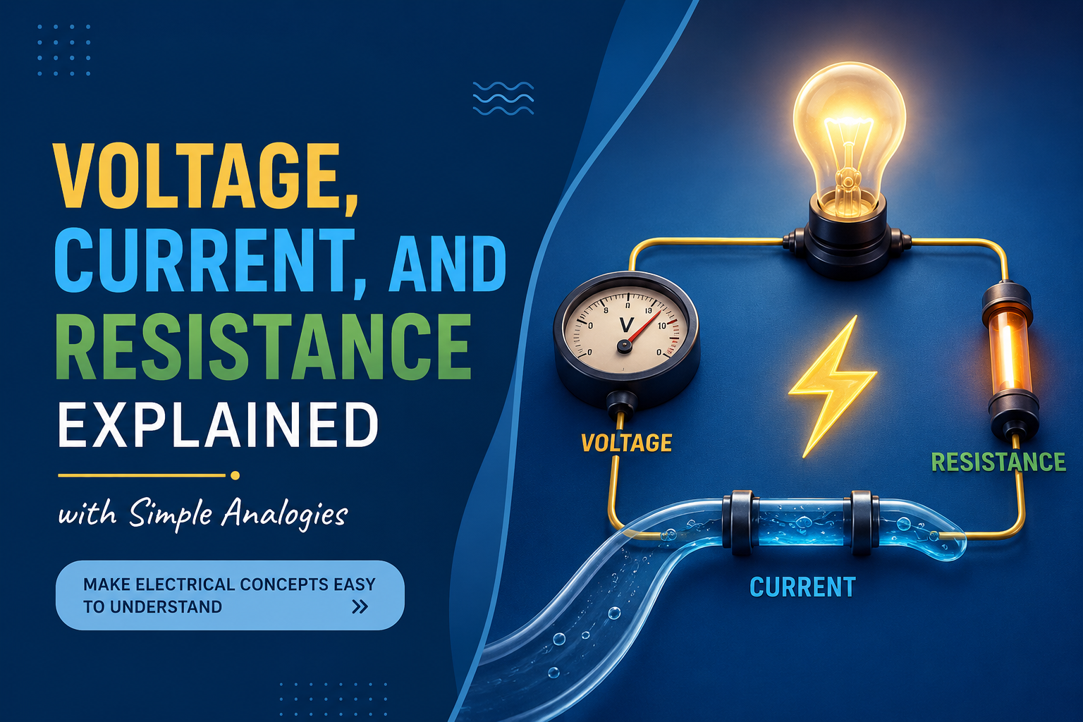 Voltage, Current, and Resistance Explained with Simple Analogies